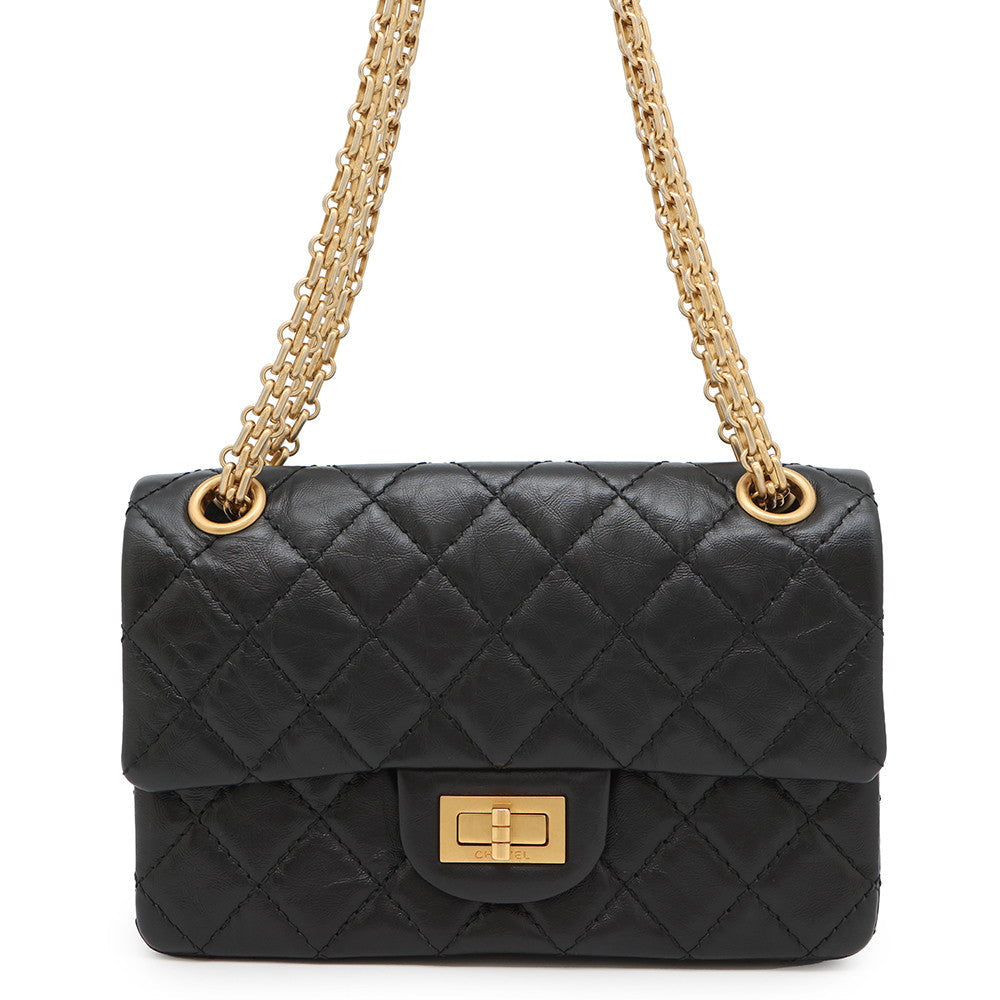 Chanel 2.55 BlackAS0874 Aged Calf Leather Shoulder Bag