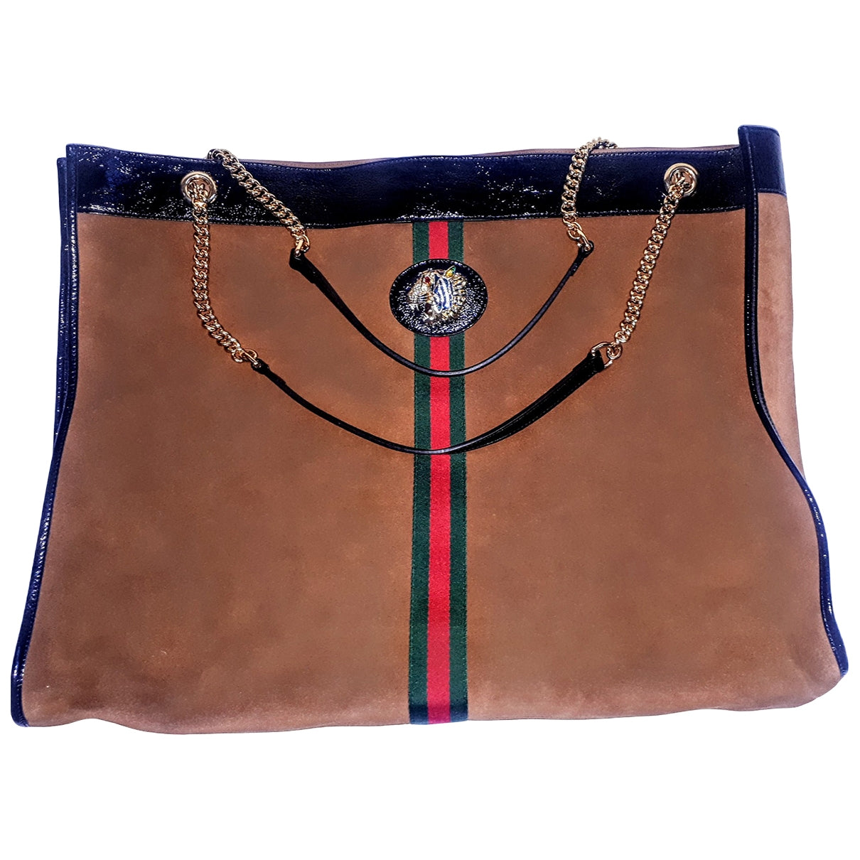 Gucci rajah brown suede handbag
