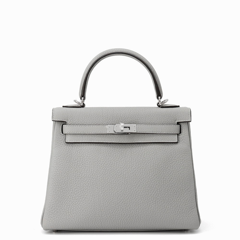 Kelly Retourne Gris Mouette Togo Size Handbag Leather Travel Bag