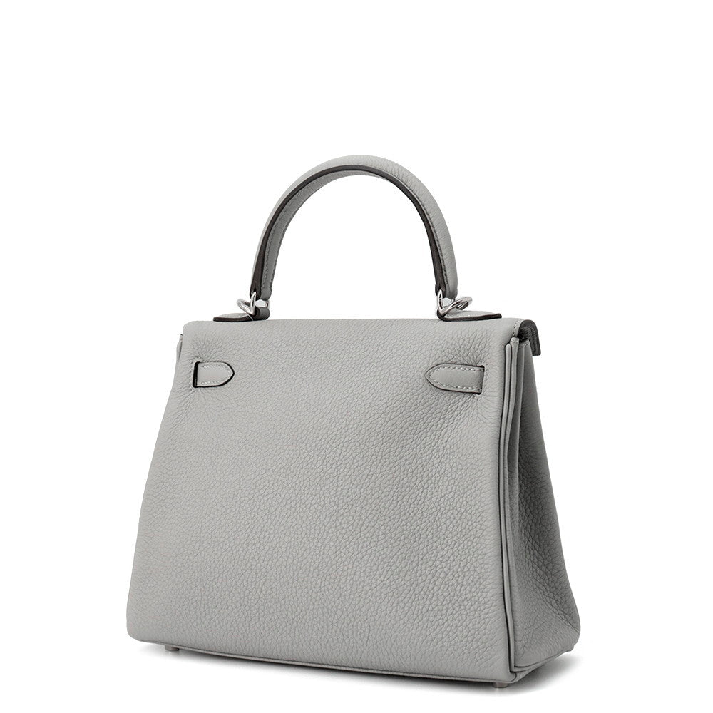 Kelly Retourne Gris Mouette Togo Size Handbag Leather Travel Bag