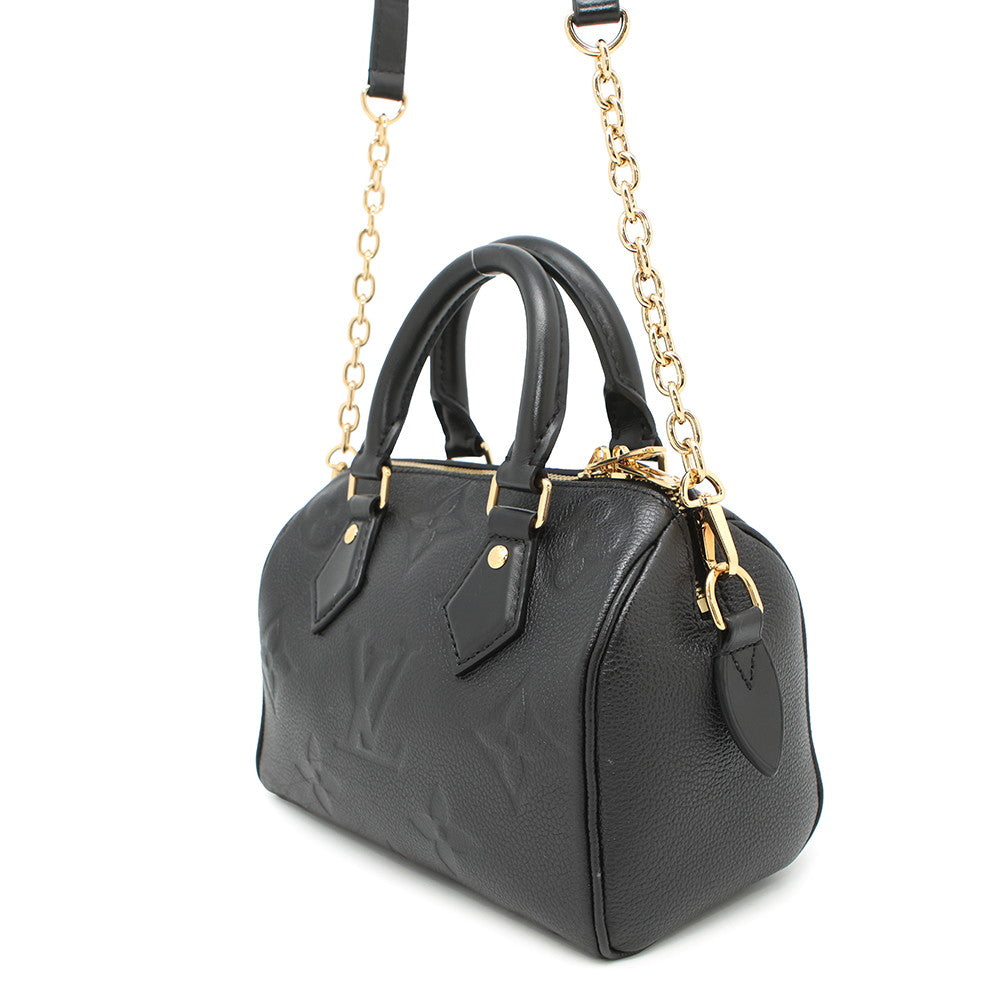 Louis Vuitton Speedy Bandouliere NoirM58953 Monogram Leather Empreinte Handbag