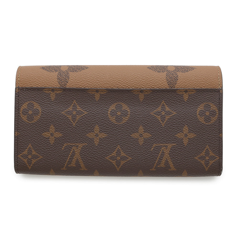 Louis Vuitton Portefeuille Sarah NoirM80726 Reverse Monogram Canvas Handbag