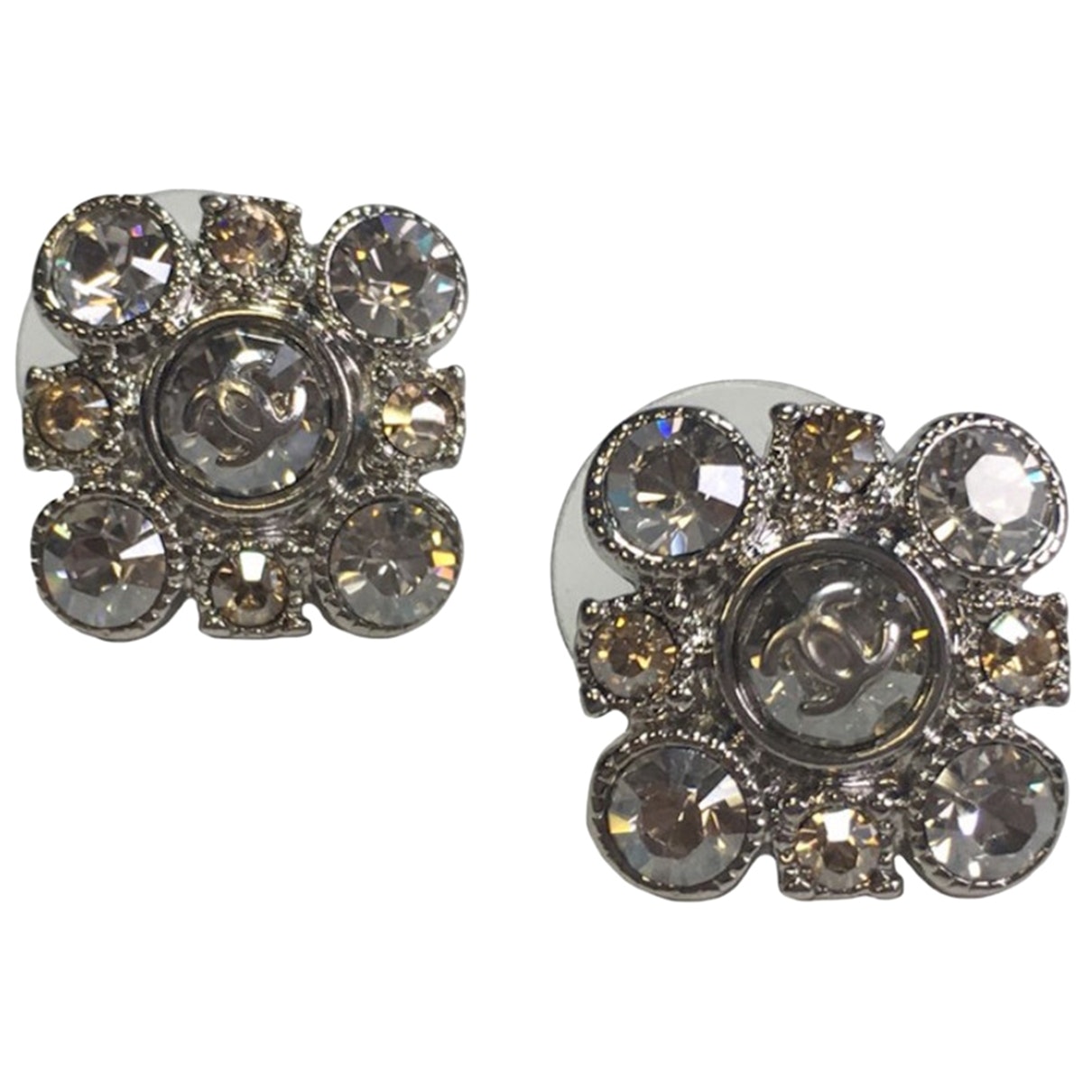 Chanel Silver Metal Earrings