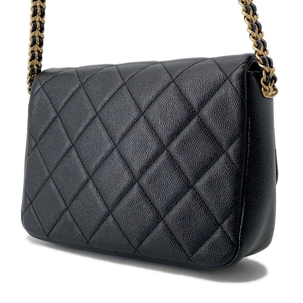 Chanel Matelasse Melody BlackAS3103 Caviar Leather Shoulder Bag