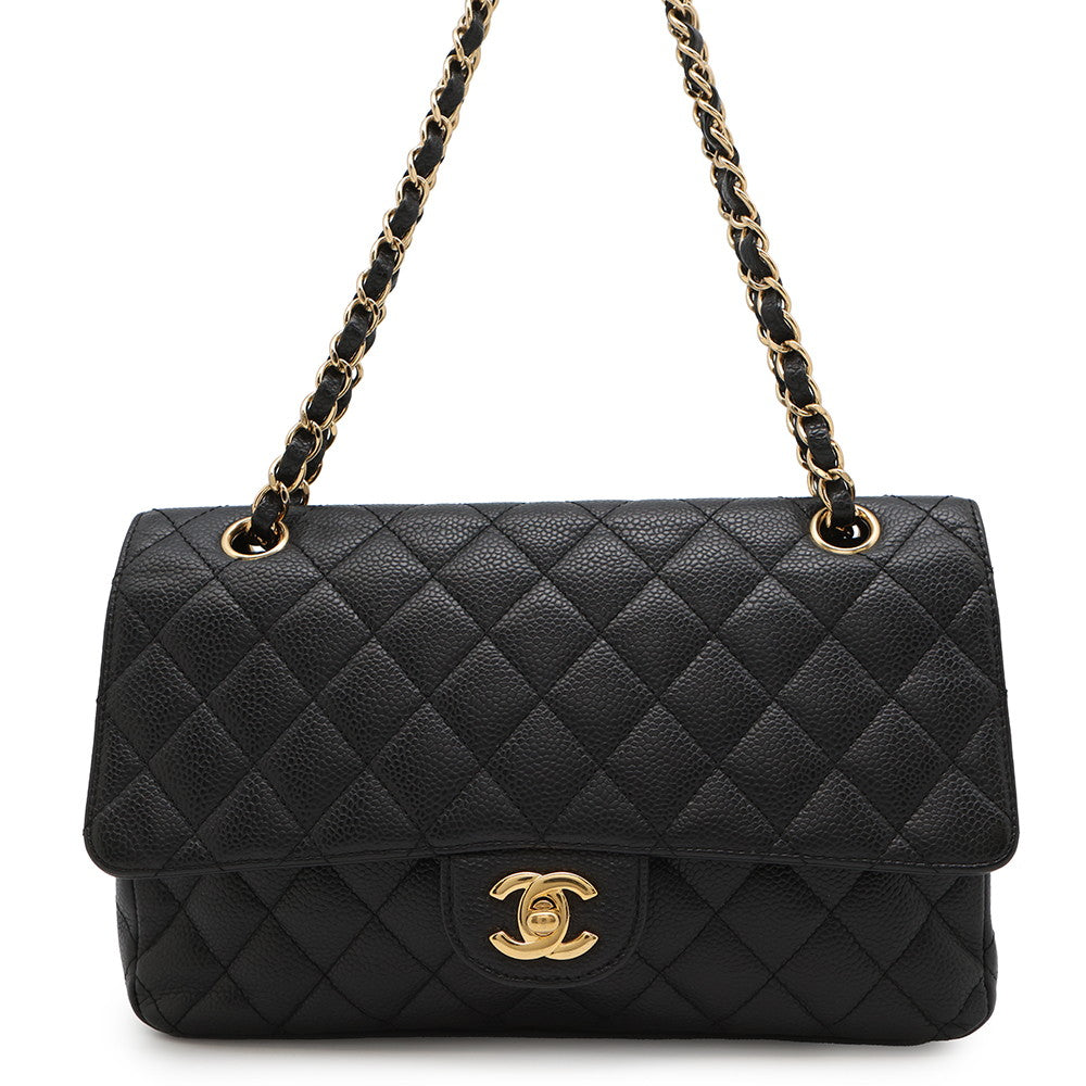Chanel Matelasse Double Flap ChainShoulder BlackA01112 Caviar Leather Shoulder Bag 2