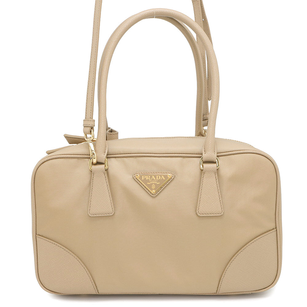 Re Edition Double Handle Bag Bb Size Leather Nylon Travel Bag