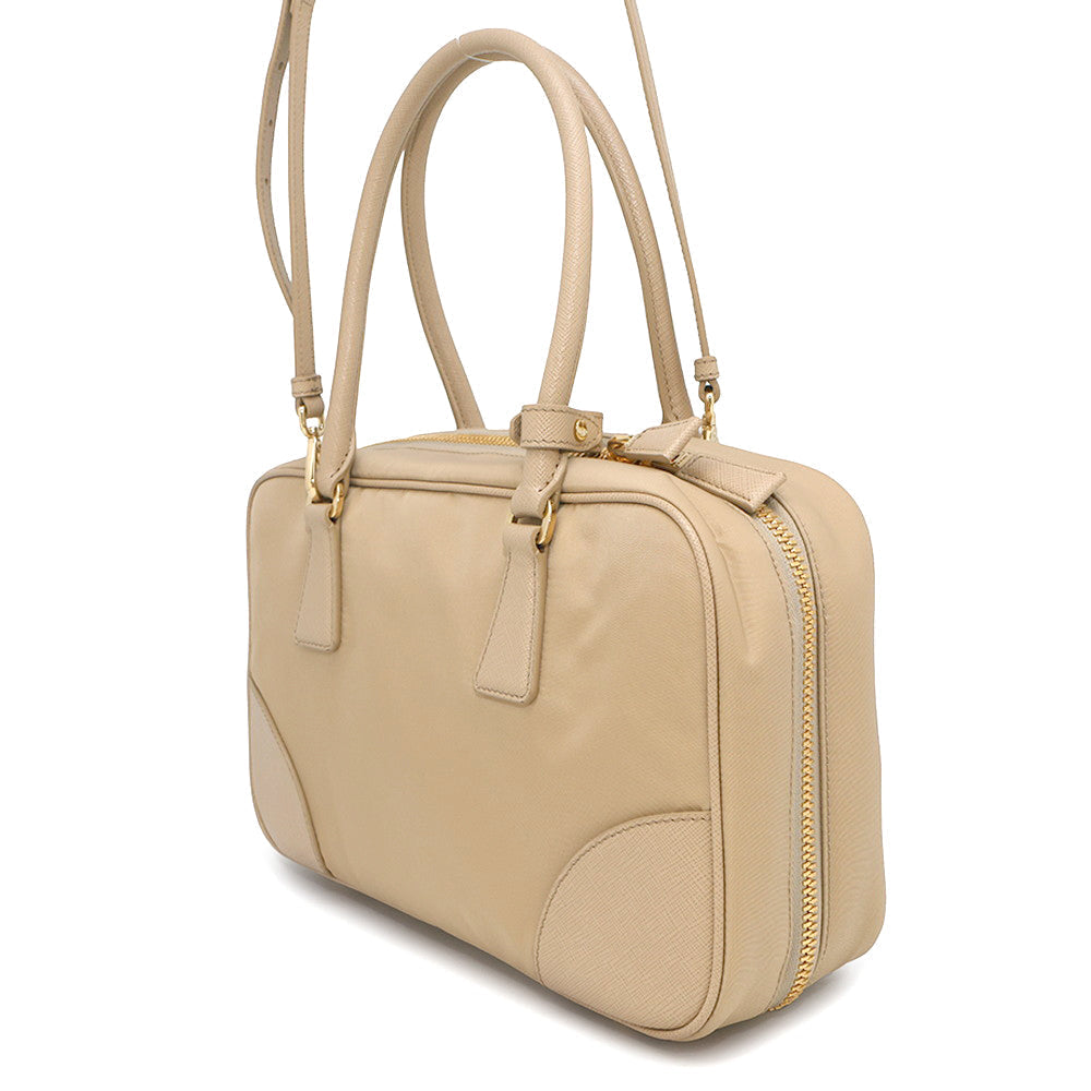 Re Edition Double Handle Bag Bb Size Leather Nylon Travel Bag