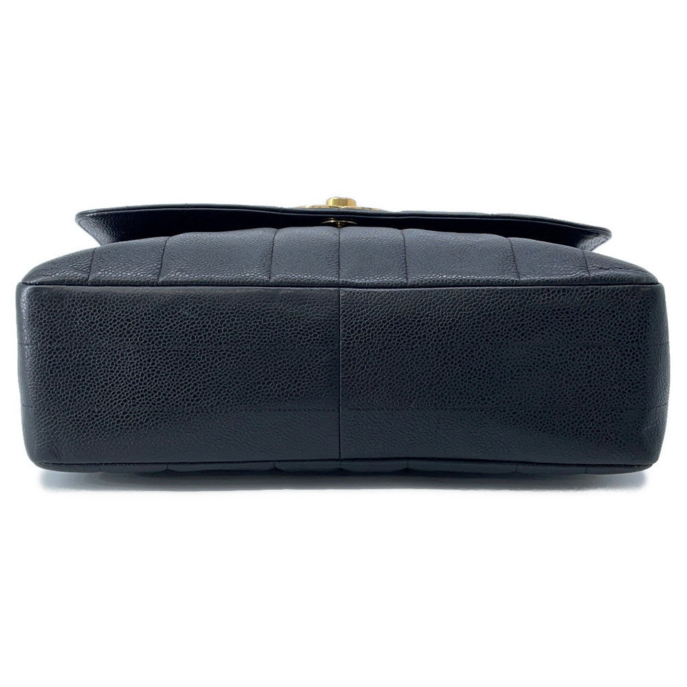 Chanel Mademoiselle Single Flap ChainShoulder Caviar Black Leather Shoulder Bag