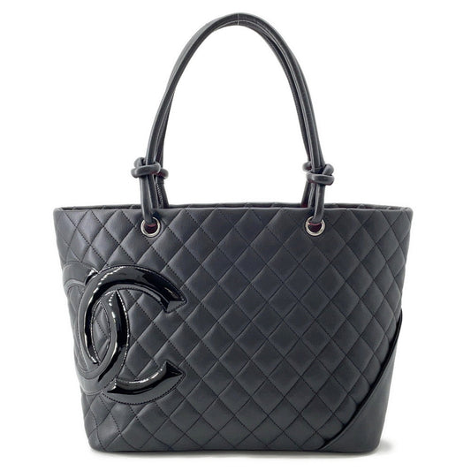 Chanel Cambon line BlackA25169 Leather Tote Bag