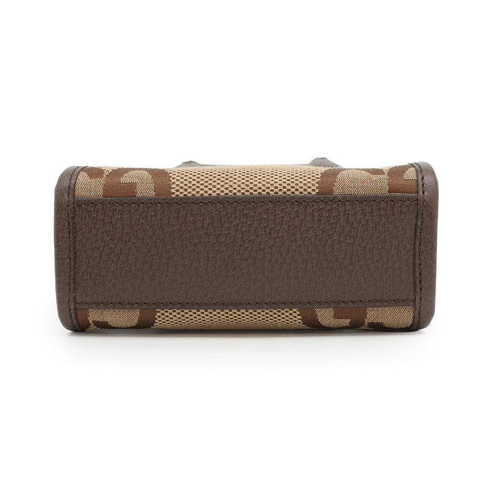Gucci Jumbo GG 2WAY Brown699406 Size Leather Canvas Mini Shoulder Bag