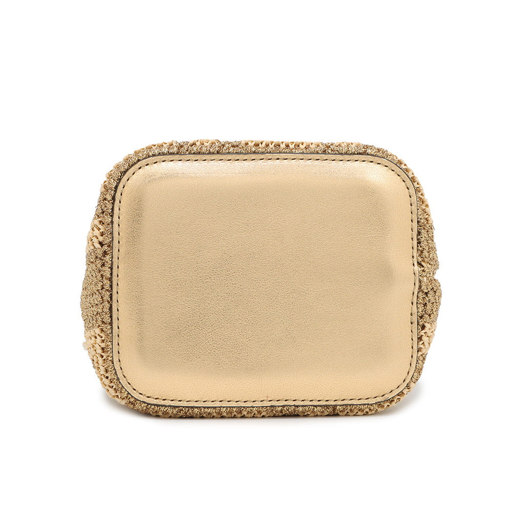 Fendi Montrezor Gold8Bs010 Straw Leather Mini Travel Bag