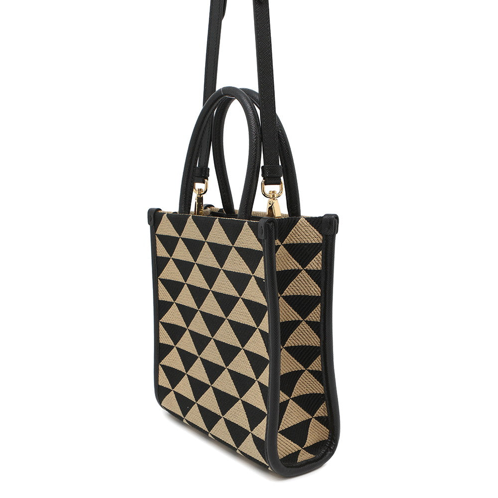 Symbol Embroideryfabric Mini Bag Ba Canvas Black Travel Bag