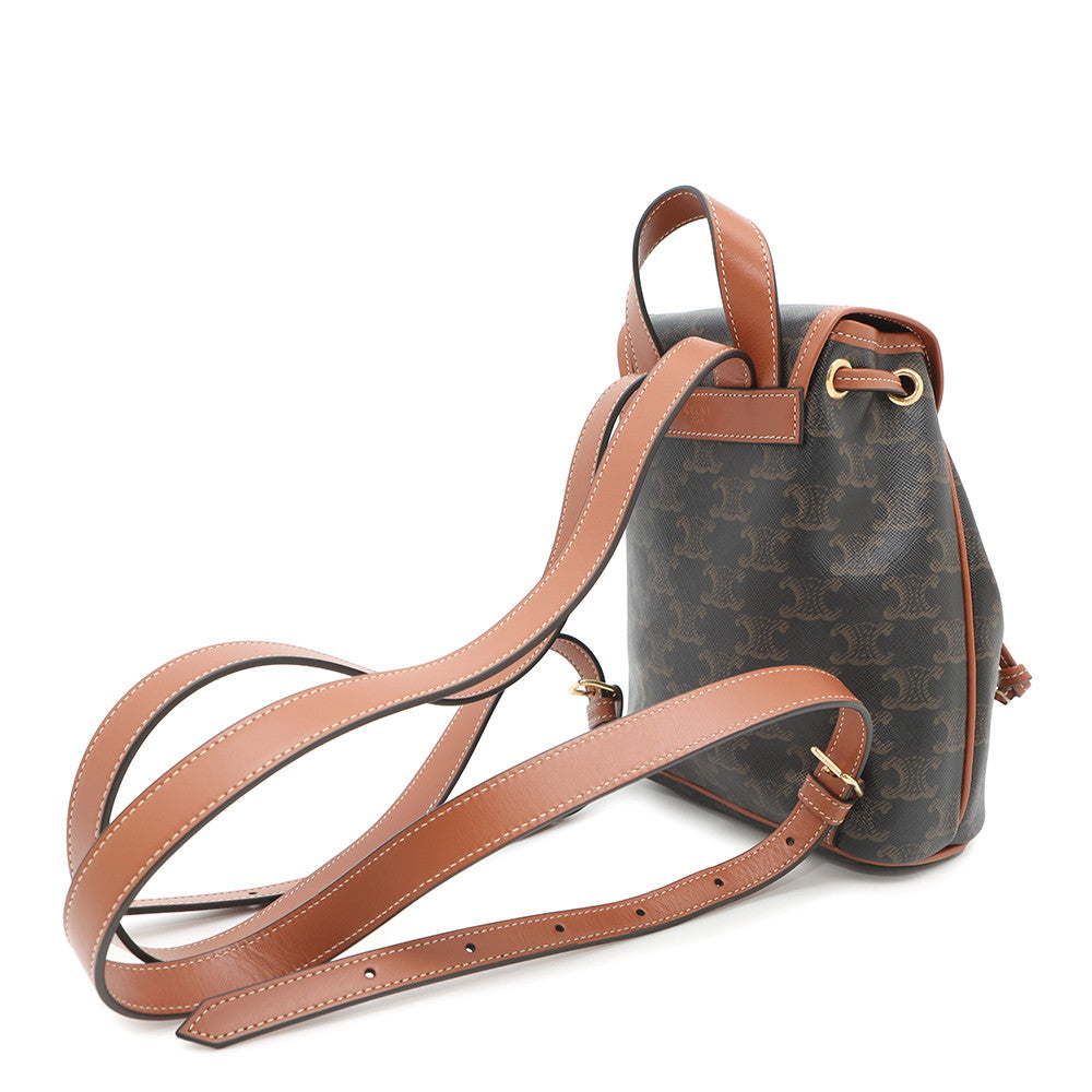 Triomphe Falco Backpack Pvc Calf Size Handbag Leather Tan
