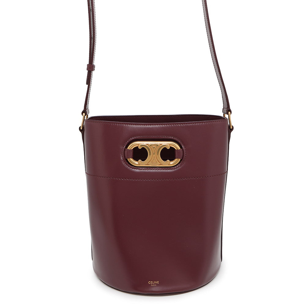 Mayon Triomphe Bag Shoulder Bag Bordeaux Leather Bucket