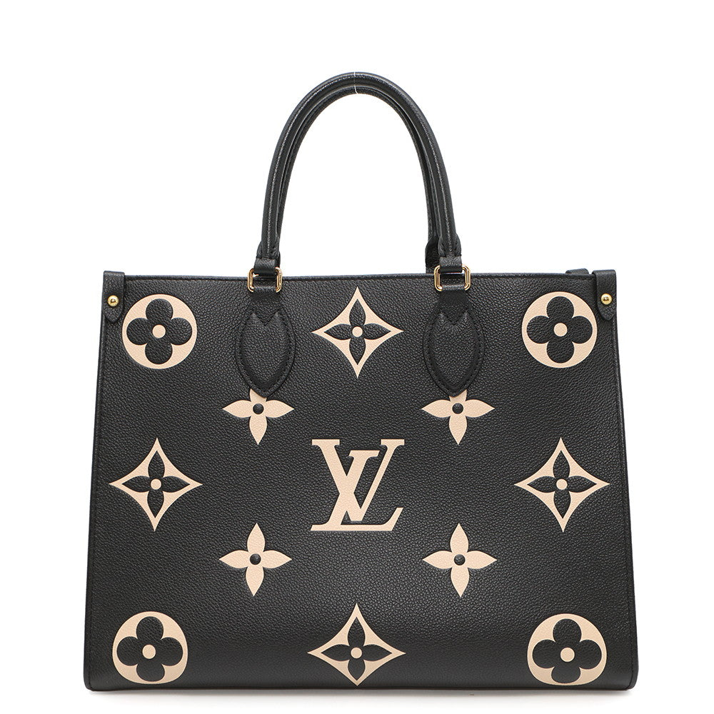 Louis Vuitton Onthego BeigeM45495 Bicolor Monogram Empreinte Leather Noir Handbag