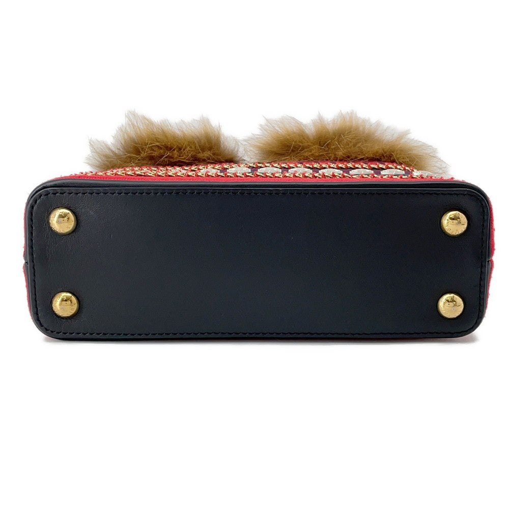 Louis Vuitton Capucines Fur Leather Noir Red Multicolor Hat