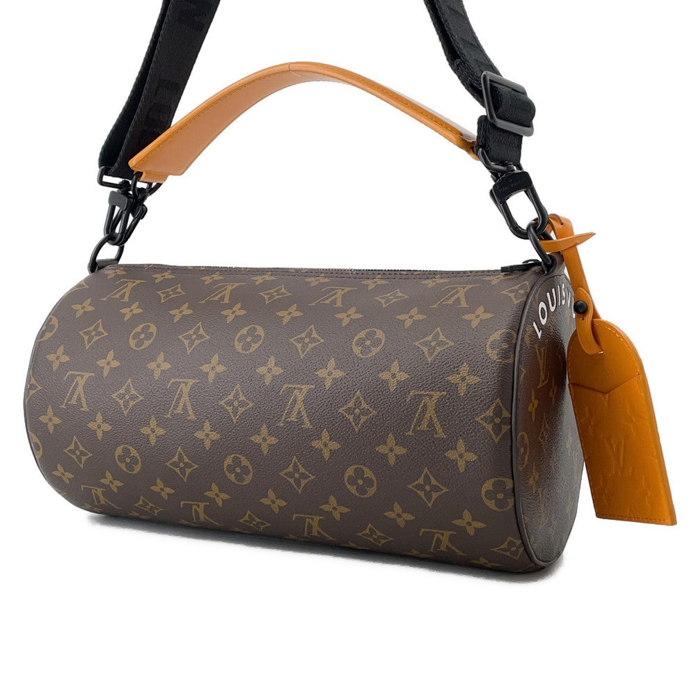 Louis Vuitton Soft Polochon NoirM46691 Macassar Monogram Canvas Handbag