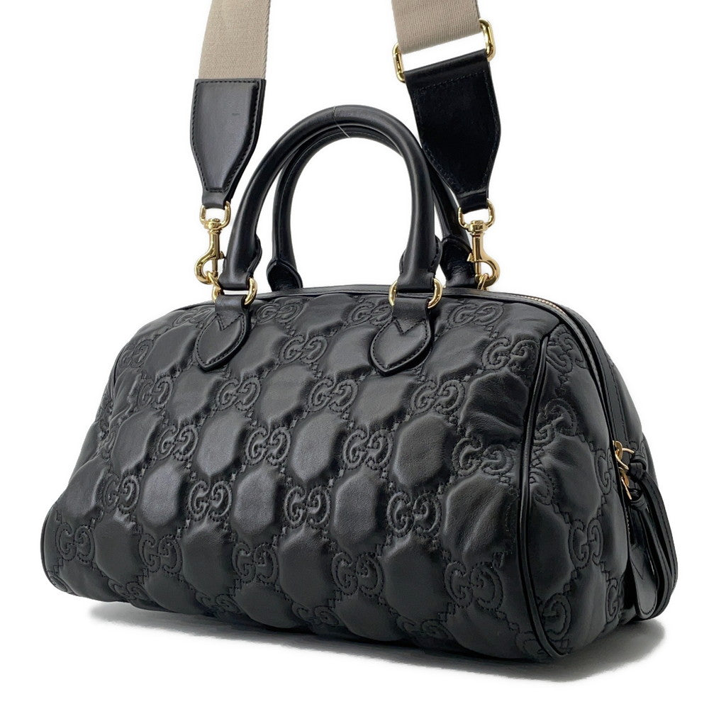 Gucci GGMatelasse 2wayTravel Black702242 Leather Travel Bag