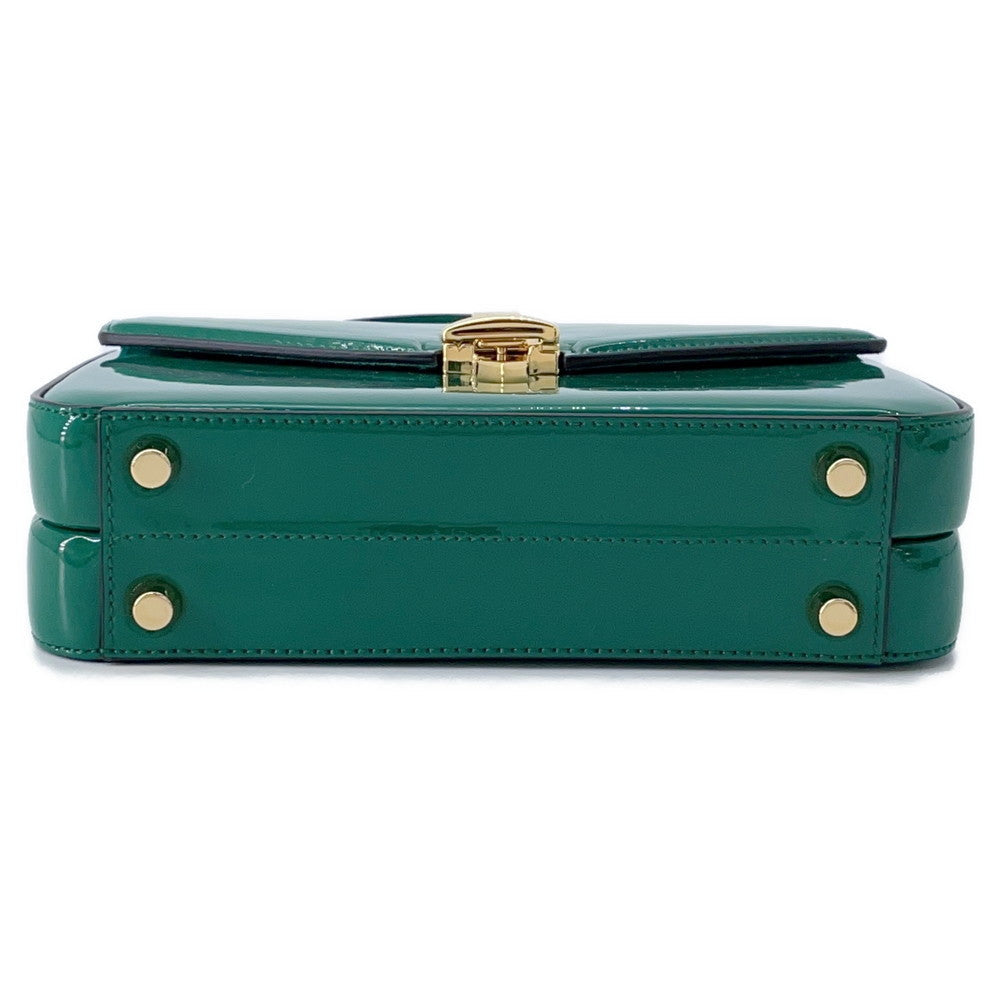 Gucci Sylvie 2wayBag Green589479 Leather Patent Travel Bag