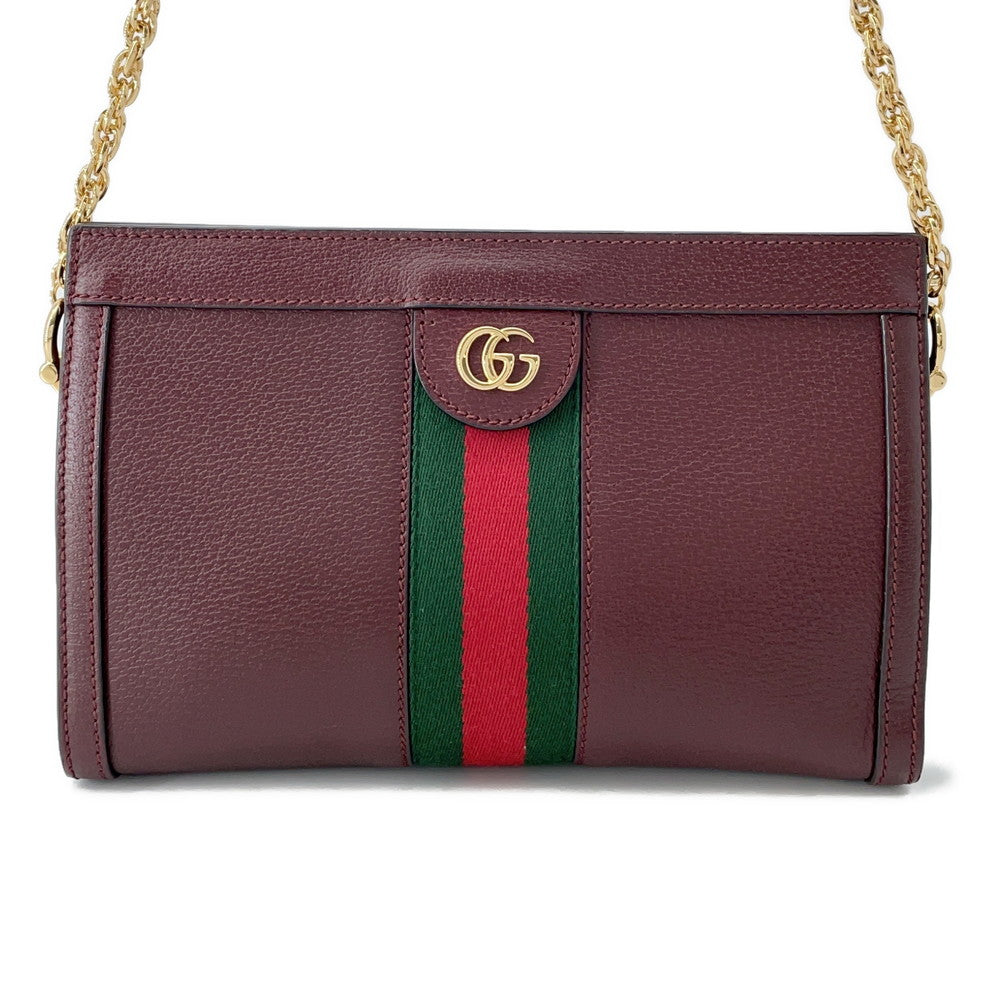 Gucci Ophidia ChainShoulder Bordeaux503877 Size Leather Small Shoulder Bag