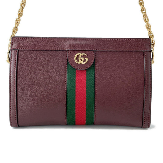 Gucci Ophidia ChainShoulder Bordeaux503877 Size Leather Small Shoulder Bag