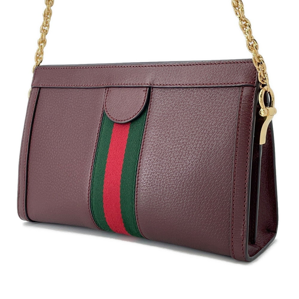 Gucci Ophidia ChainShoulder Bordeaux503877 Size Leather Small Shoulder Bag