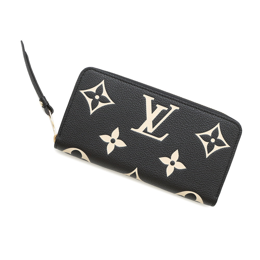 Louis Vuitton Zippy BeigeM80481 Bicolor Monogram Empreinte Leather Noir Wallet Case
