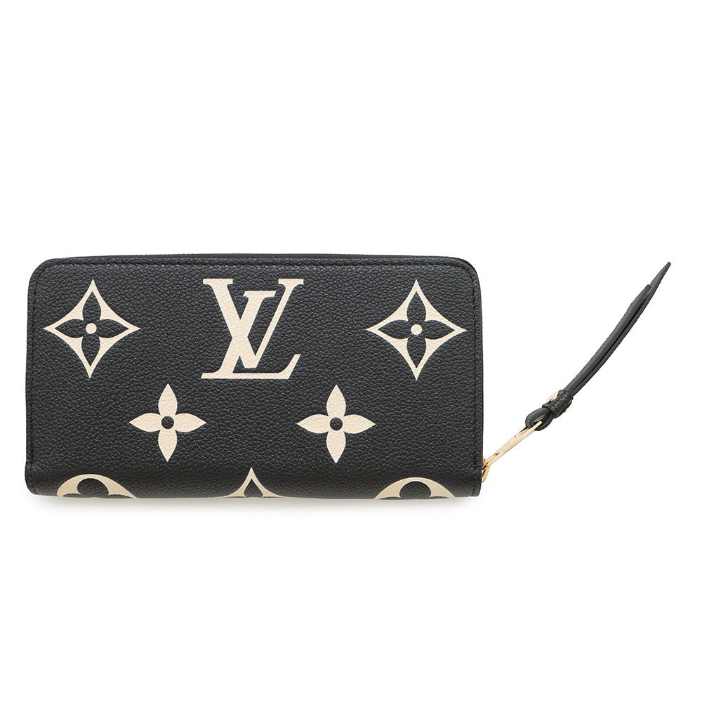 Louis Vuitton Zippy BeigeM80481 Bicolor Monogram Empreinte Leather Noir Wallet Case