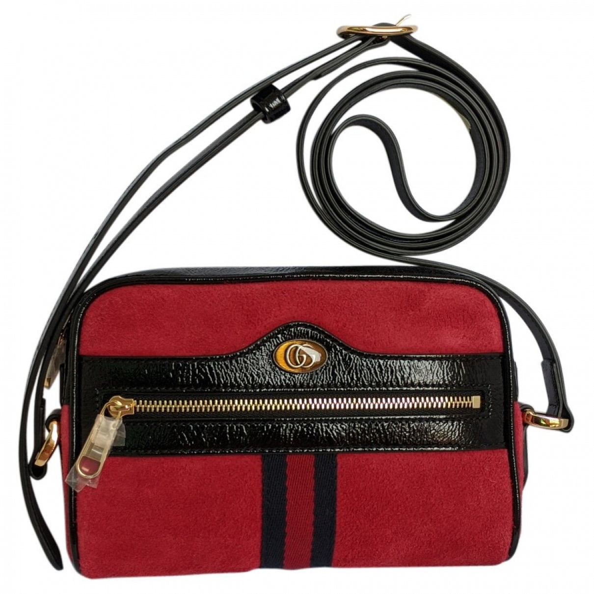 Gucci ophidia red suede clutch bag