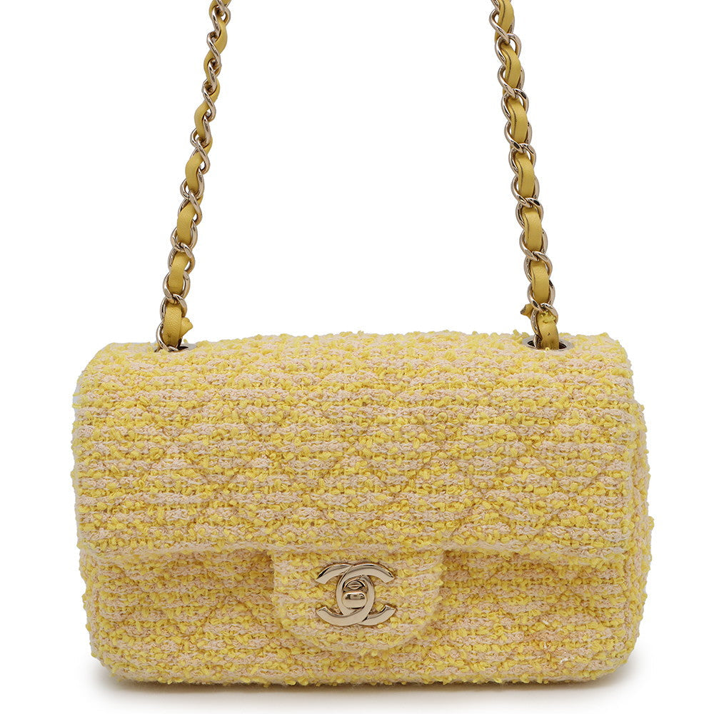 Chanel Matelasse ChainShoulder YellowA69900 Tweed Shoulder Bag