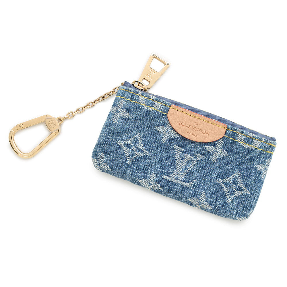 Louis Vuitton Pochette Cles BlueM82961 Denim Monogram Wallet Case