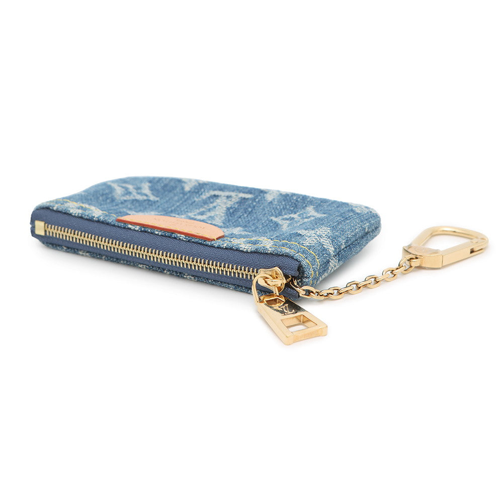 Louis Vuitton Pochette Cles BlueM82961 Denim Monogram Wallet Case