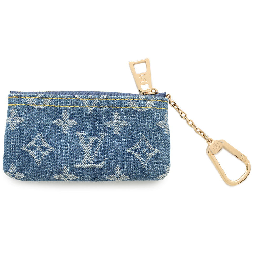 Louis Vuitton Pochette Cles BlueM82961 Denim Monogram Wallet Case