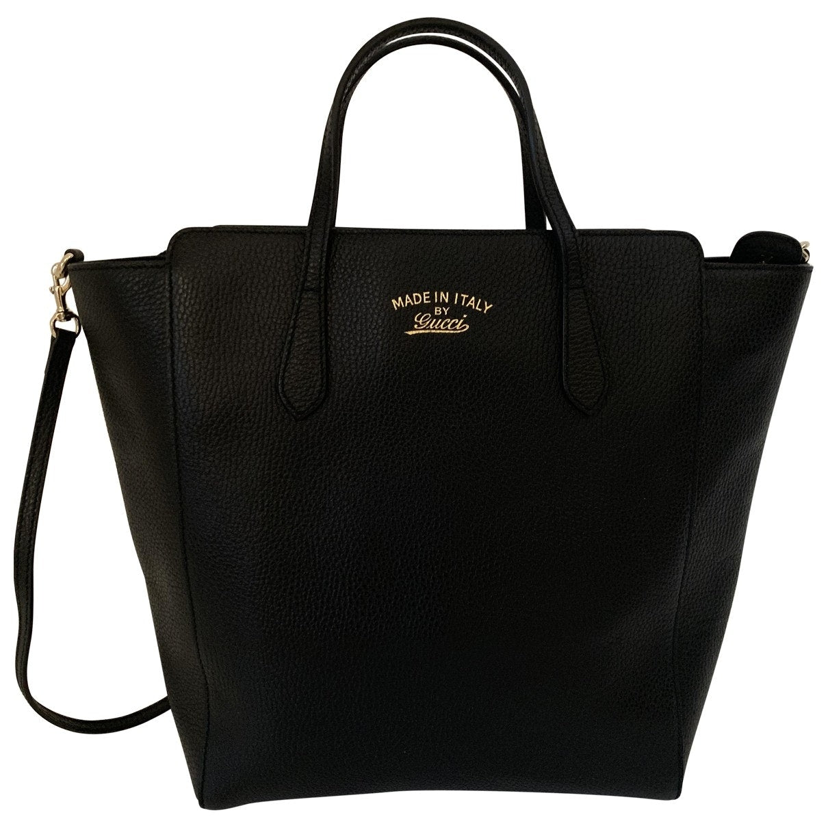 Gucci swing black leather handbag