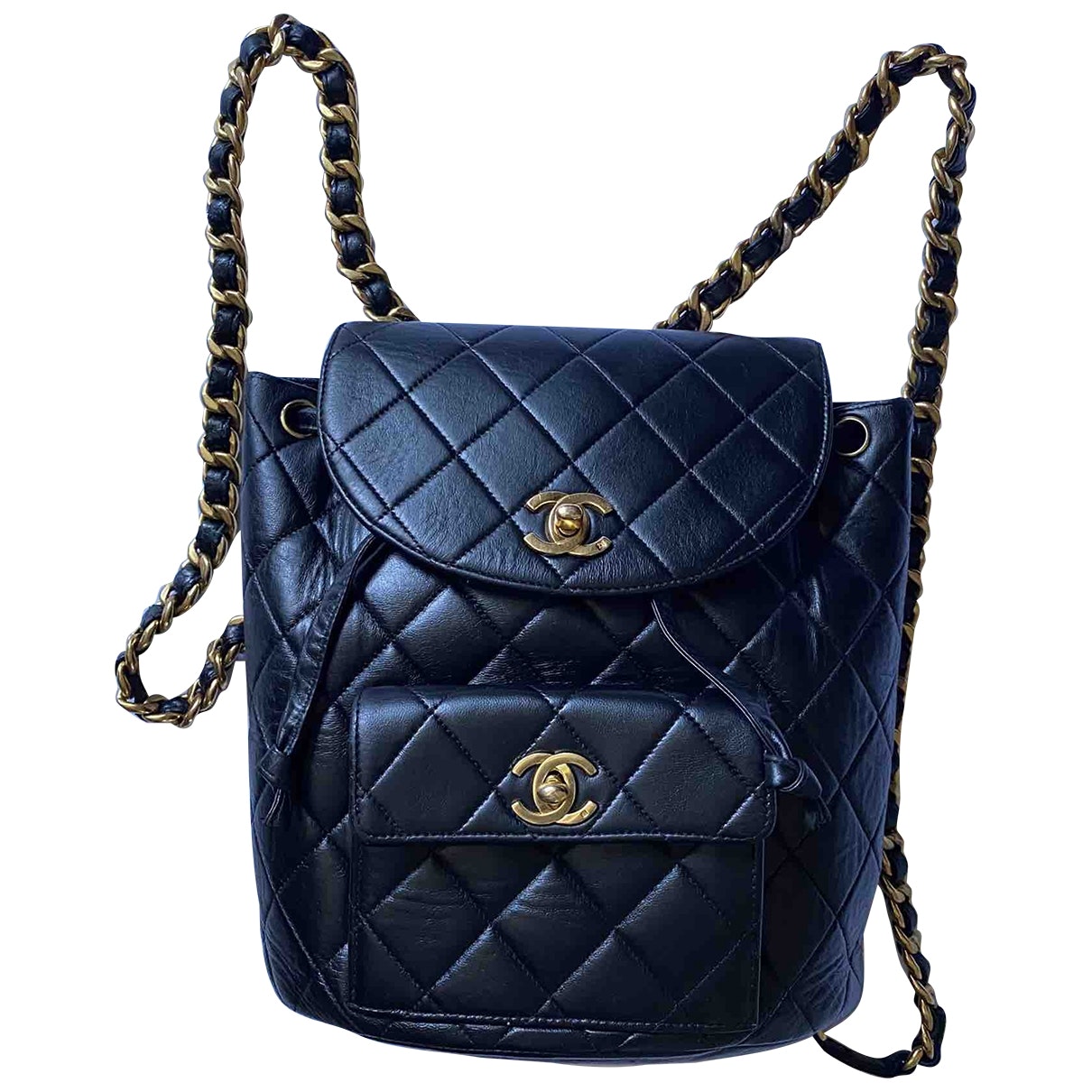 Chanel Duma Black Leather Backpacks Bag