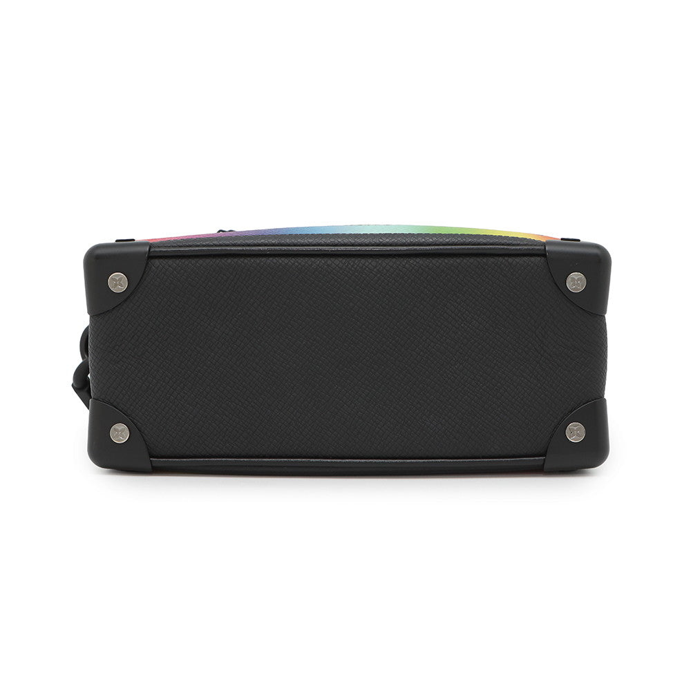Louis Vuitton Soft Trunk Righe RainbowM30351 Taiga Leather Noir Mini Bag