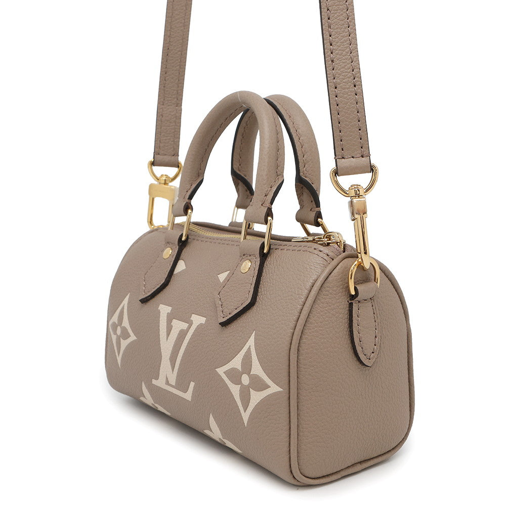 Louis Vuitton Speedy TourterelleGrayM82890 Monogram Empreinte Leather Nano Handbag
