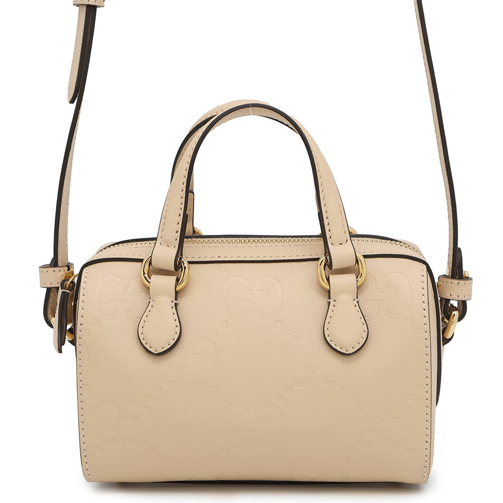 Gucci GG Super 2WAY Beige790130 Leather Mini Travel Bag