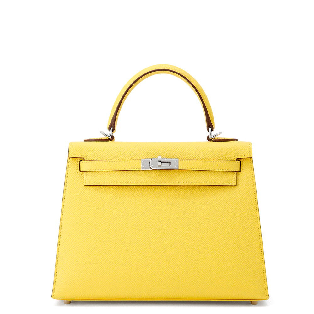 Kelly Outside Jaune De Naples Epsom Size Travel Bag