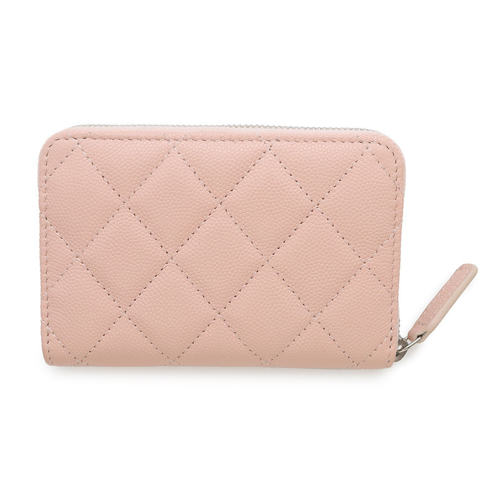 Chanel Matelasse CHANEL19 Zip Coin Purse BlueAP3716 Pink Leather Wallet Case