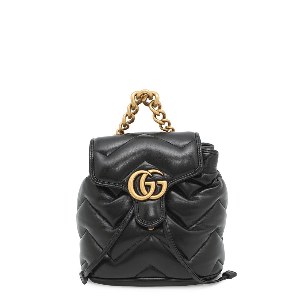 Gucci GG Marmont Backpack Black777253 Leather Mini