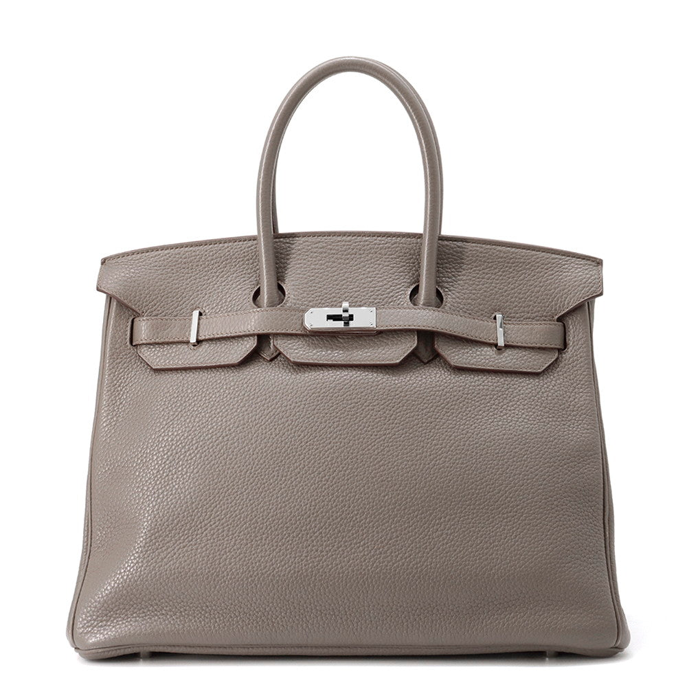 Birkin Etain Taurillon Clemence Size Handbag Travel Bag