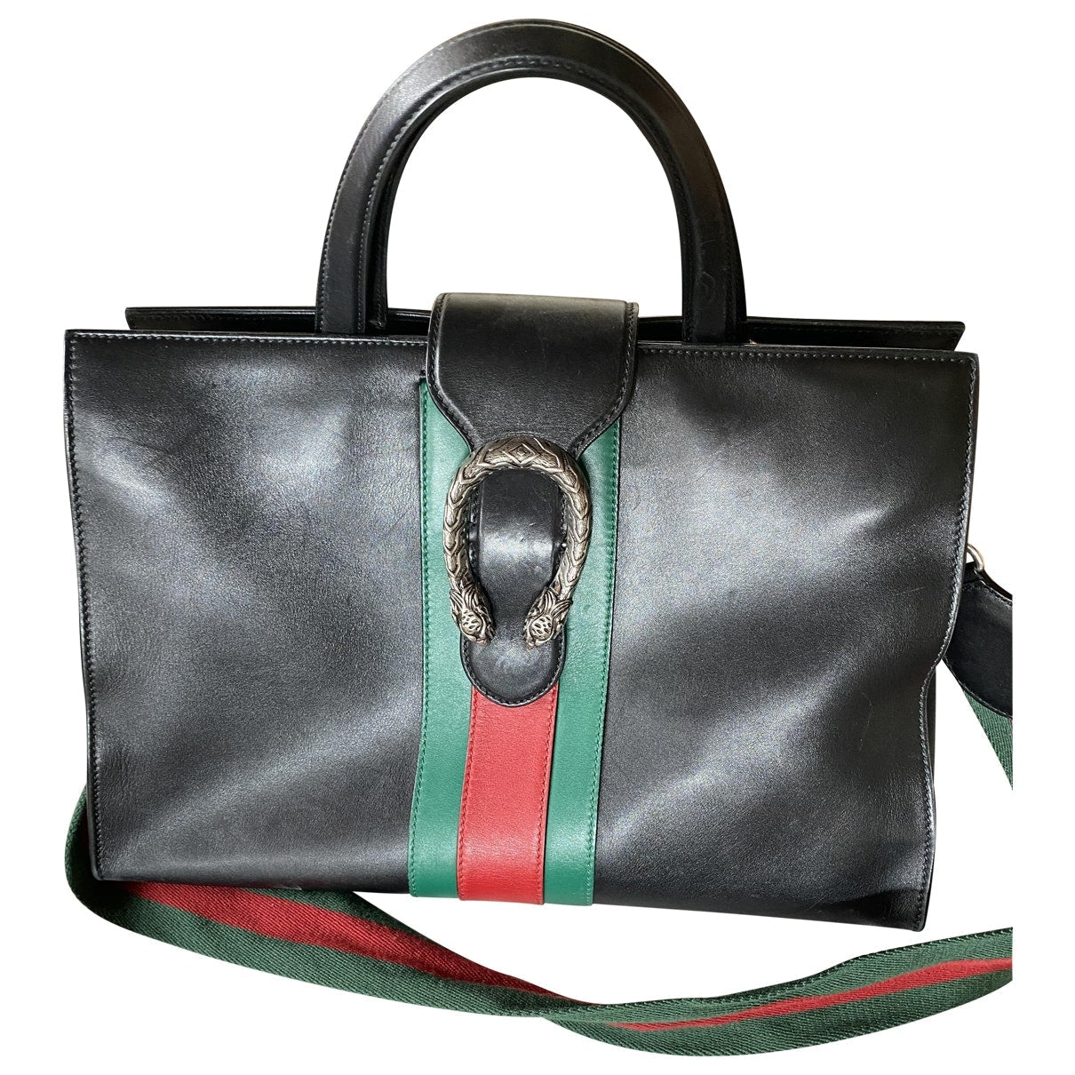 Gucci dionysus black leather handbag