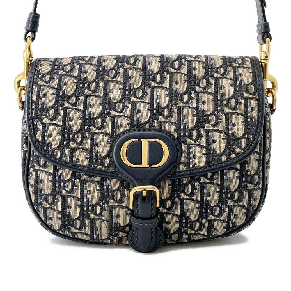 Dior Oblique Bobby Shoulder Bag Navym Utzq Leather Canvas