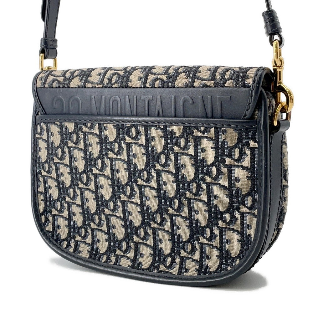 Dior Oblique Bobby Shoulder Bag Navym Utzq Leather Canvas
