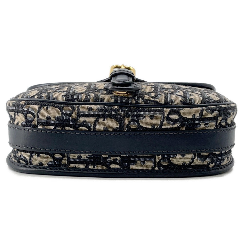 Dior Oblique Bobby Shoulder Bag Navym Utzq Leather Canvas