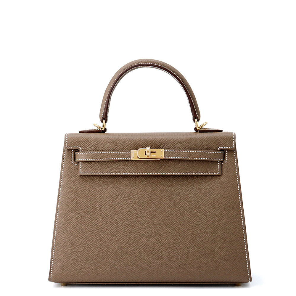 Kelly Sellier Etoupe Epsom Size Handbag Travel Bag
