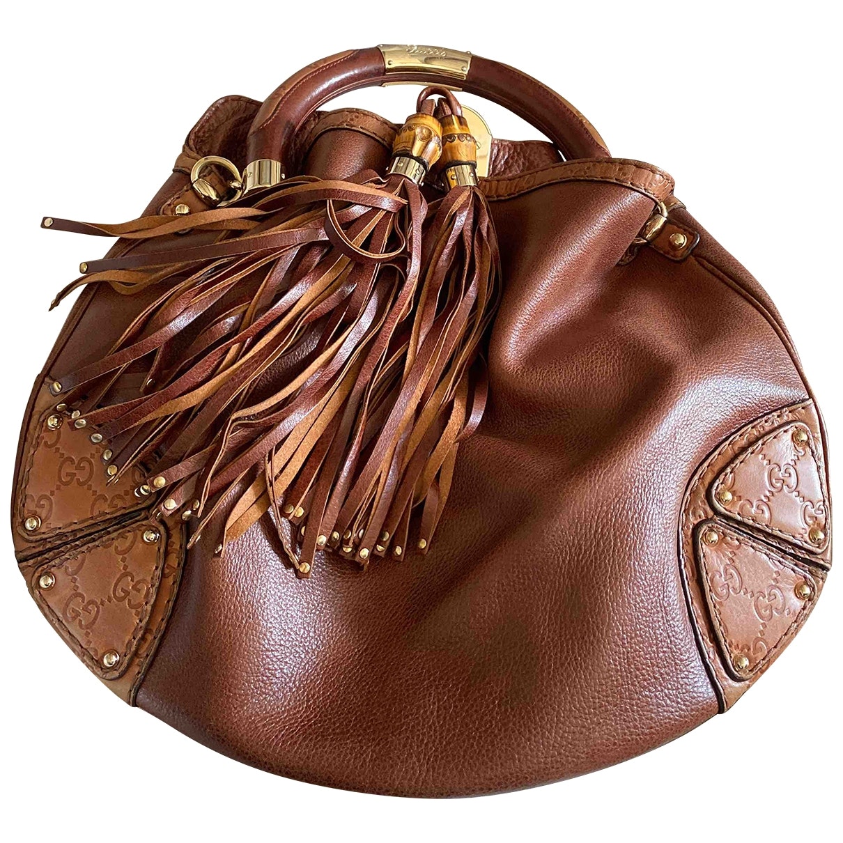 Gucci indy brown leather handbag