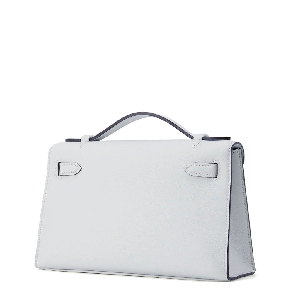Pochettekelly Gri Platinum Swift Handbag Leather Travel Bag