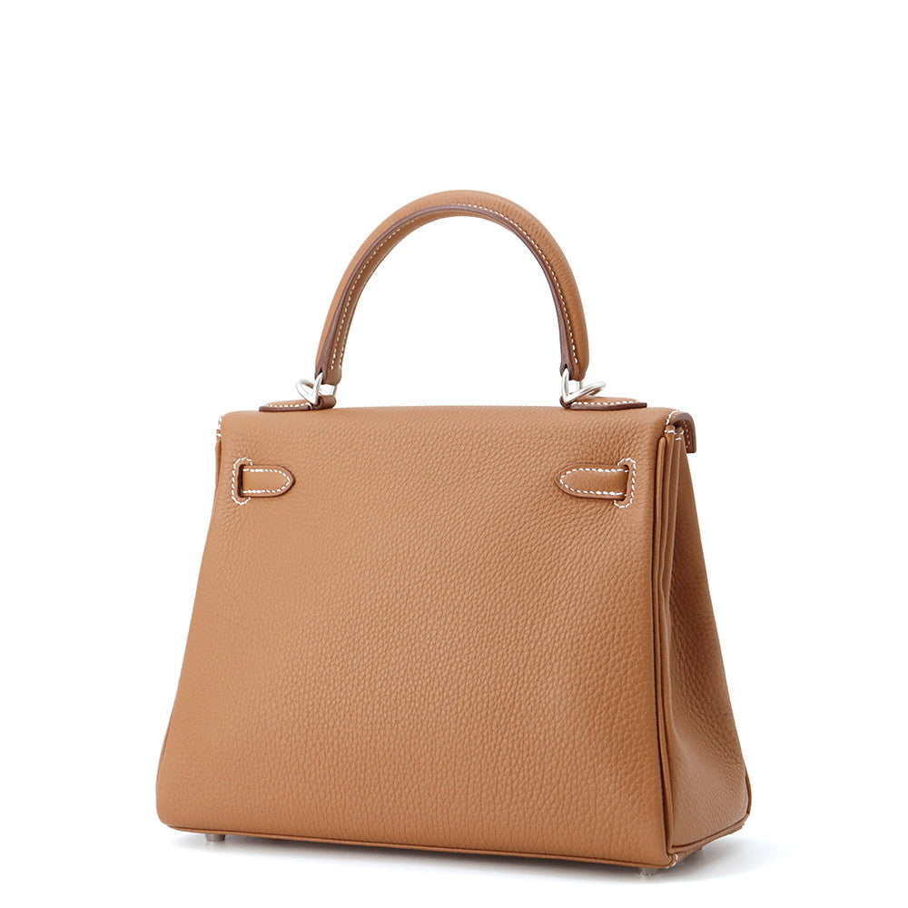 Kelly Retourne Sewing Togo Size Handbag Leather Gold Travel Bag